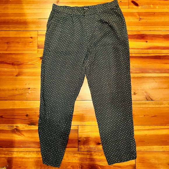 Madewell high-waisted dark blue print slacks (size 4) - Picture 3 of 5